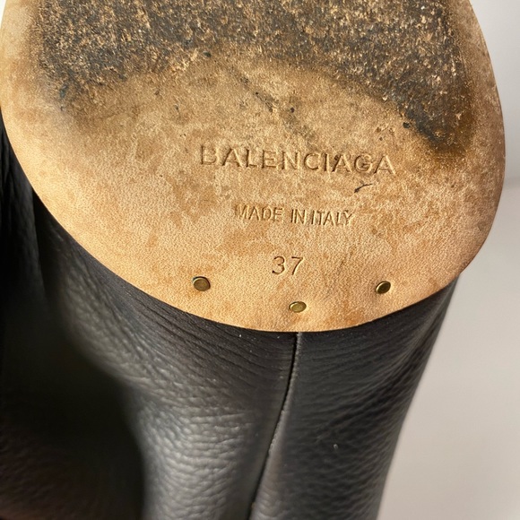 Balenciaga open toe slingback sandals heels black 37 7 - Picture 7 of 9